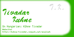 tivadar kuhne business card